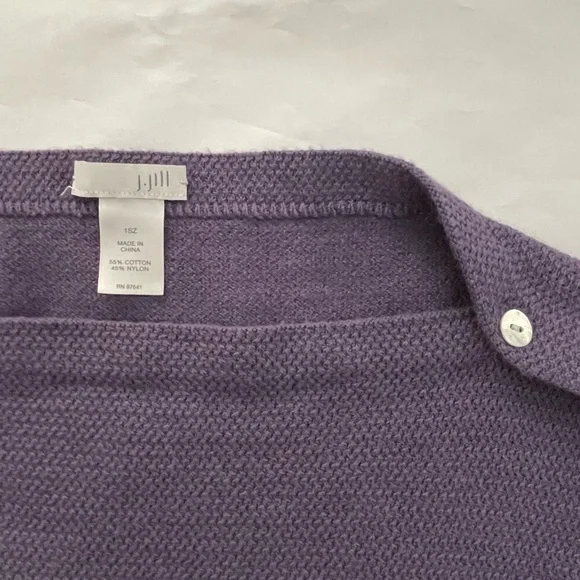 J. Jill Lavender Two Way Button-Accent Lightweight Poncho - Picture 5 of 6